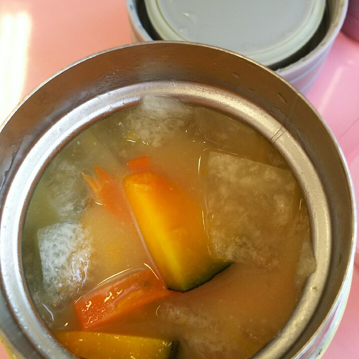 冬瓜とかぼちゃと人参のスープジャー味噌汁